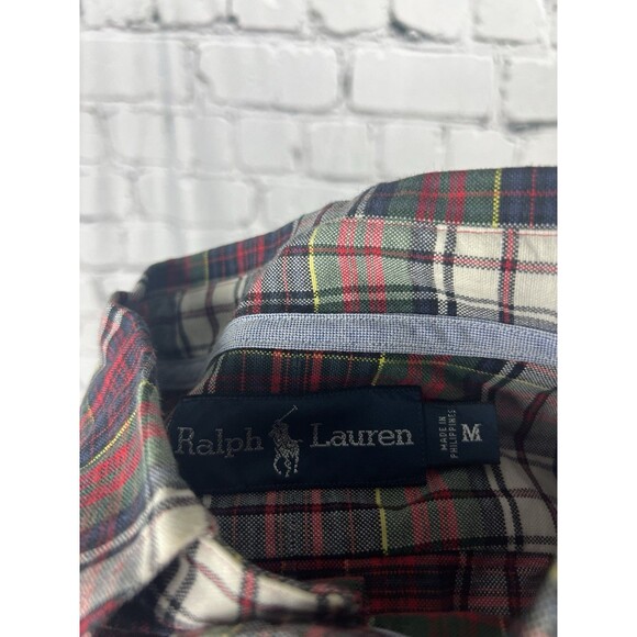 Ralph Lauren Men M Oxford Button Down Light Flannel Shirt Multicolor Plaid - Picture 7 of 7